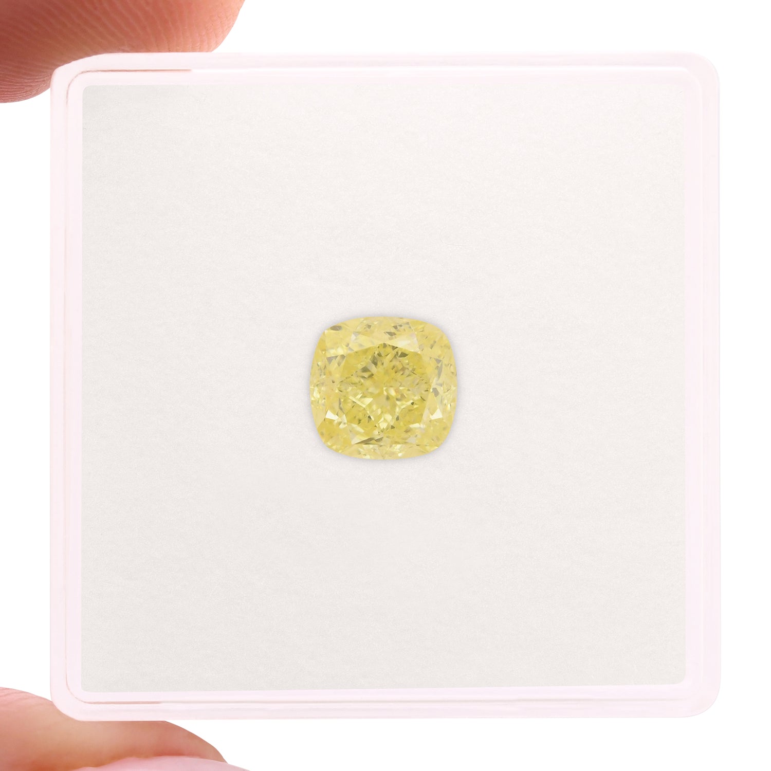 1.52 Carat Fancy Yellow Cushion Diamond IF GIA