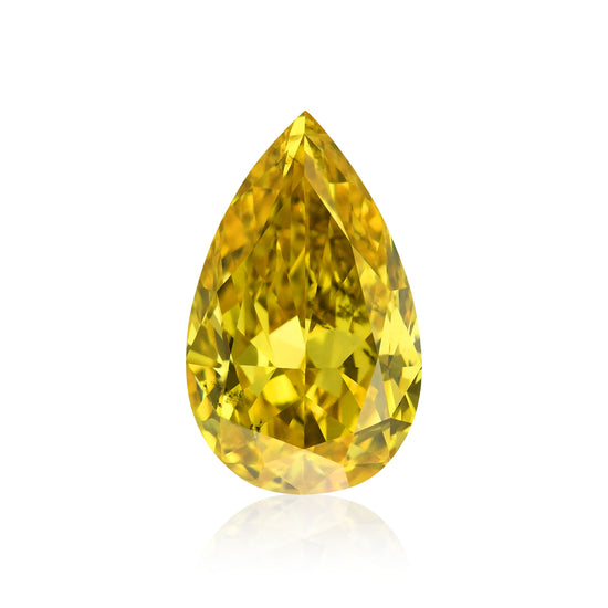 Diamante a pera GIA, 1.01 carati, giallo vivido fantasia, purezza SI1