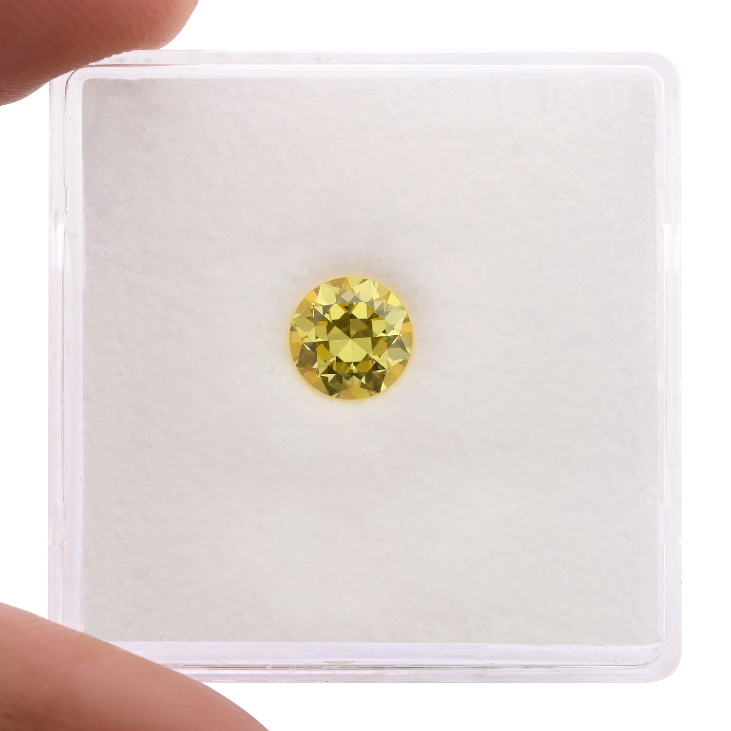 0.61 Carat Fancy Intense Yellow Round Brilliant Diamond VVS1 GIA