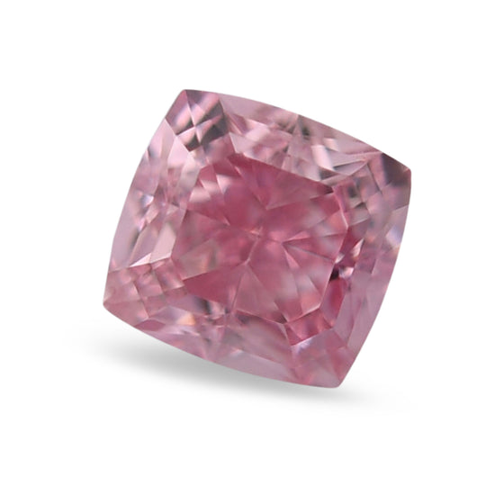 0.17 Carat Fancy Vivid Purplish Pink Cushion Diamond VS1 GIA