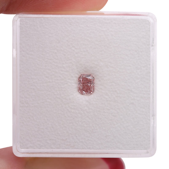 0.25 Carat Fancy Intense Pink Radiant Diamond VS1 GIA