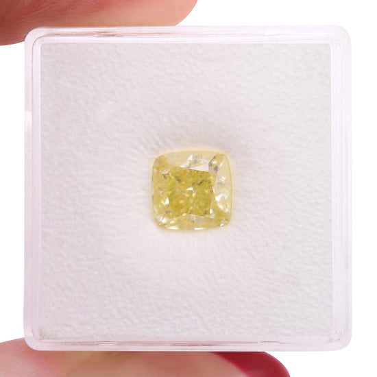 2.00 Carat Fancy Yellow Cushion Diamond VS1 GIA