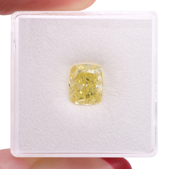 2.01 Carat Fancy Yellow Cushion Diamond VVS2 GIA