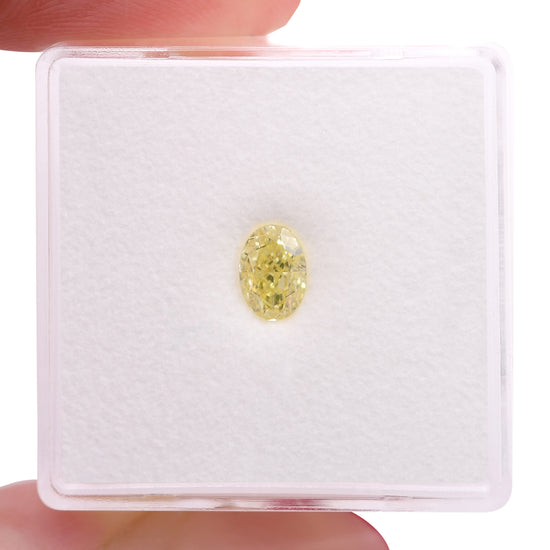 0.50 Carat Fancy Yellow Oval Diamond VS2 GIA