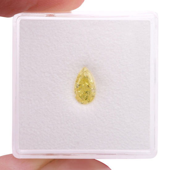 0.50 Carat Fancy Yellow Pear Diamond VS2 GIA