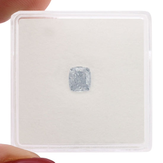 0.61 Carat Fancy Light Blue Cushion Diamond VVS2 GIA