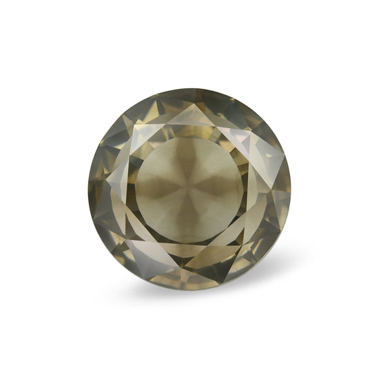 3.12 Carat Fancy Greenish Yellow Brown Round Diamond GIA