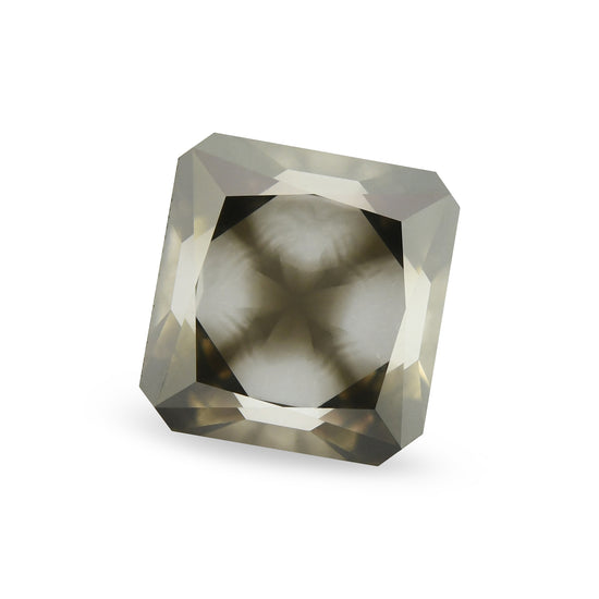 1.50 Carat Fancy Dark Greenish Gray Radiant Diamond GIA