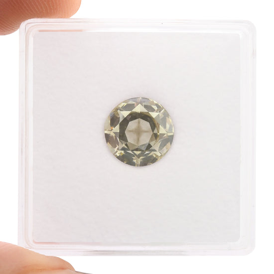 1.76 Carat Fancy Greenish Yellow Brown Round Diamond GIA