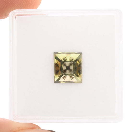 2.02 Carat Fancy Brownish Greenish Yellow Princess Diamond GIA