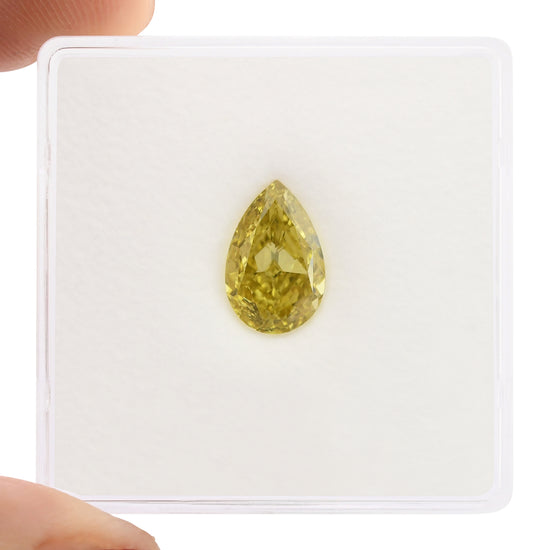 1.51 Carat Fancy Deep Brownish Yellow Pear Diamond VS1 GIA