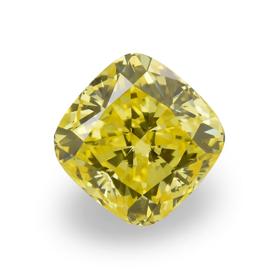 0.51 Carat Fancy Vivid Yellow Cushion Diamond VS2 GIA