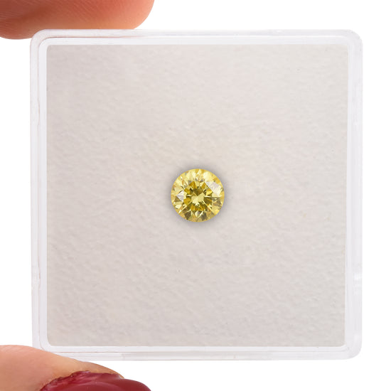0.42 Carat Fancy Intense Yellow Round Brilliant Diamond SI1 GIA