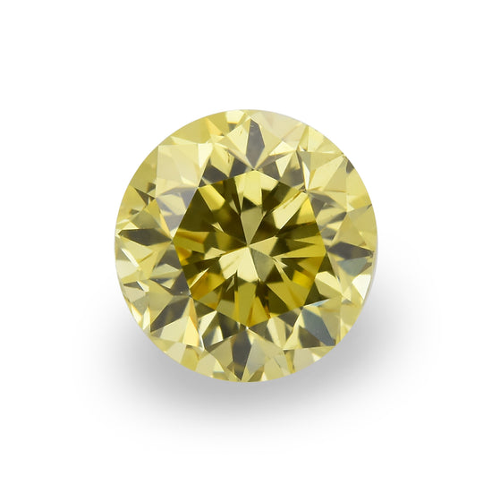 0.42 Carat Fancy Intense Yellow Round Brilliant Diamond SI1 GIA