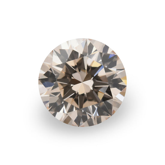 0.43 Carat Light Pink Brown Round Brilliant Diamond VVS2 GIA