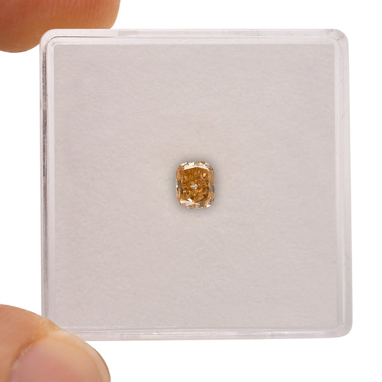 0.30 Carat Fancy Deep Yellowish Orange Cushion Diamond (SI2) GIA