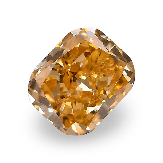 0.30 Carat Fancy Deep Yellowish Orange Cushion Diamond (SI2) GIA