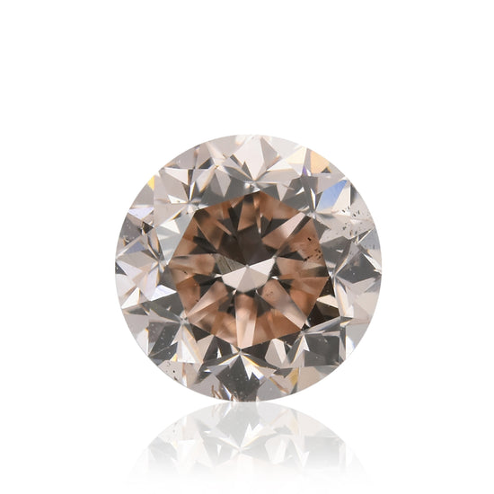 Diamante rotondo GIA SI1, 0,50 carati, rosa chiaro e marrone fantasia