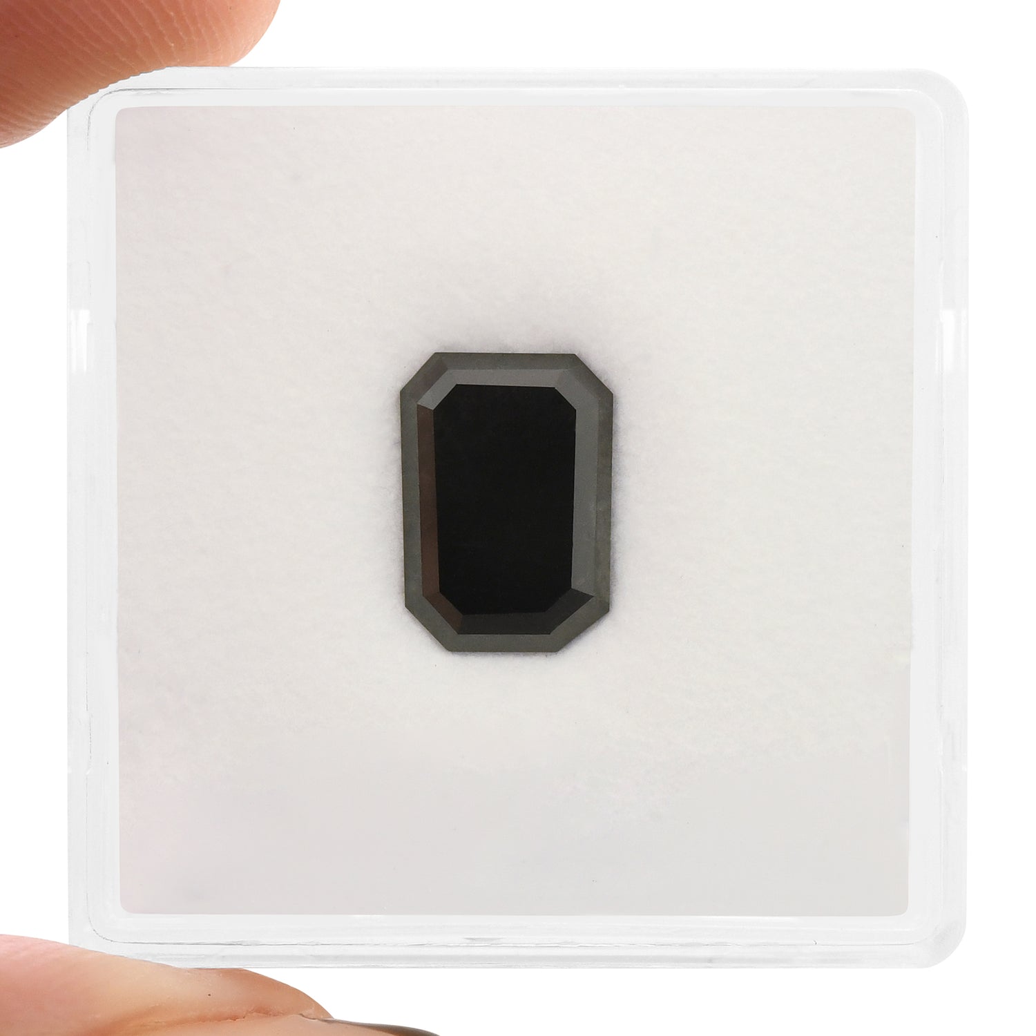 2.10 Carat Fancy Black Emerald Diamond GIA
