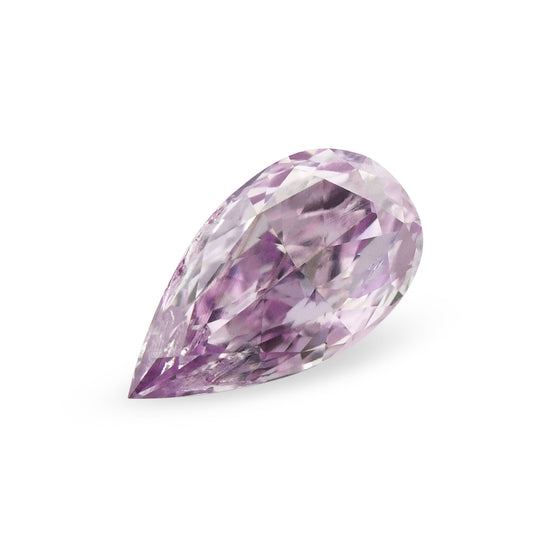 0.13 Carat Fancy Intense Pink Purple Pear Diamond (I1) GIA