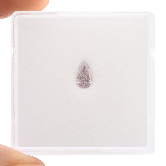 0.20 Carat Fancy Pink Purple Pear Diamond VVS2 GIA