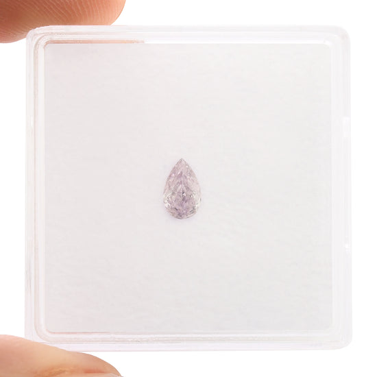 0.20 Carat Fancy Pinkish Purple Pear Diamond VS2 GIA