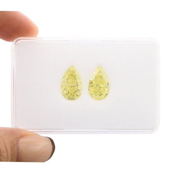 8.17 Carat Fancy Yellow Pear Diamonds VS1 GIA