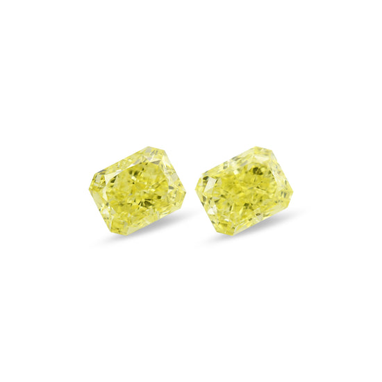 3.09 Carat Fancy Intense Yellow Radiant Diamonds VVS2 GIA
