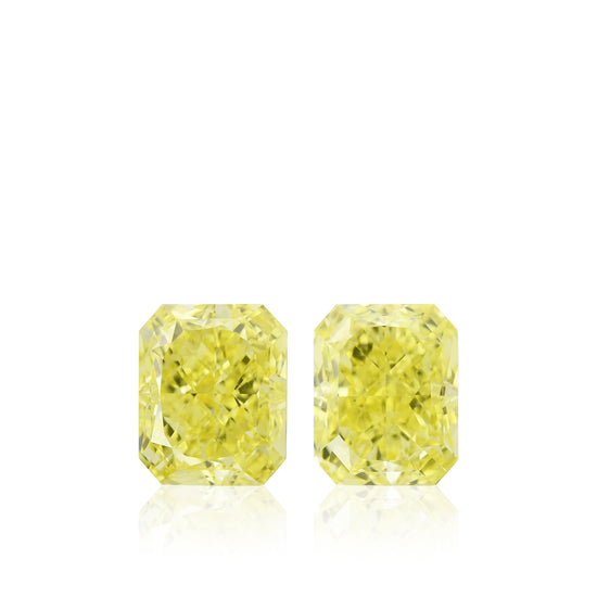 3.09 Carat Fancy Intense Yellow Radiant Diamonds VVS2 GIA