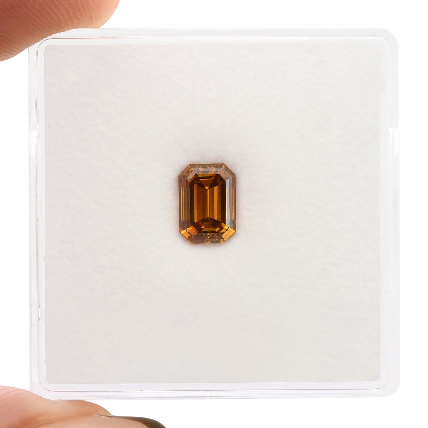 0.85 Carat Fancy Deep Yellowish Orange Emerald Diamond SI1 GIA