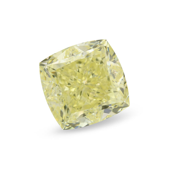 5.13 Carat Fancy Light Yellow Cushion Diamond VS1 GIA