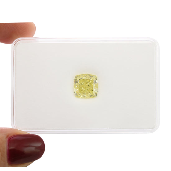 5.13 Carat Fancy Light Yellow Cushion Diamond VS1 GIA