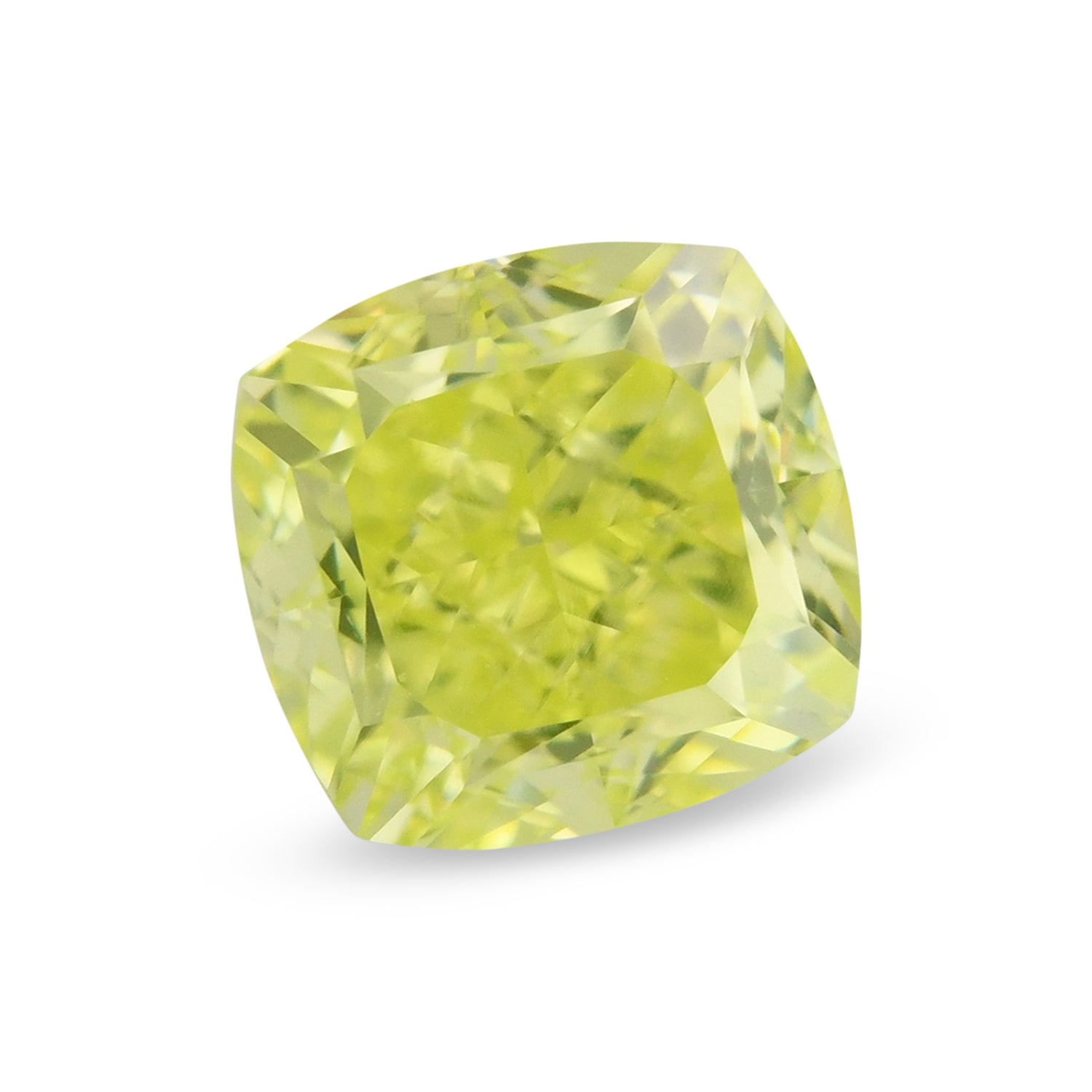 0.55 Carat Fancy Intense Green Yellow Cushion Diamond VS1 GIA