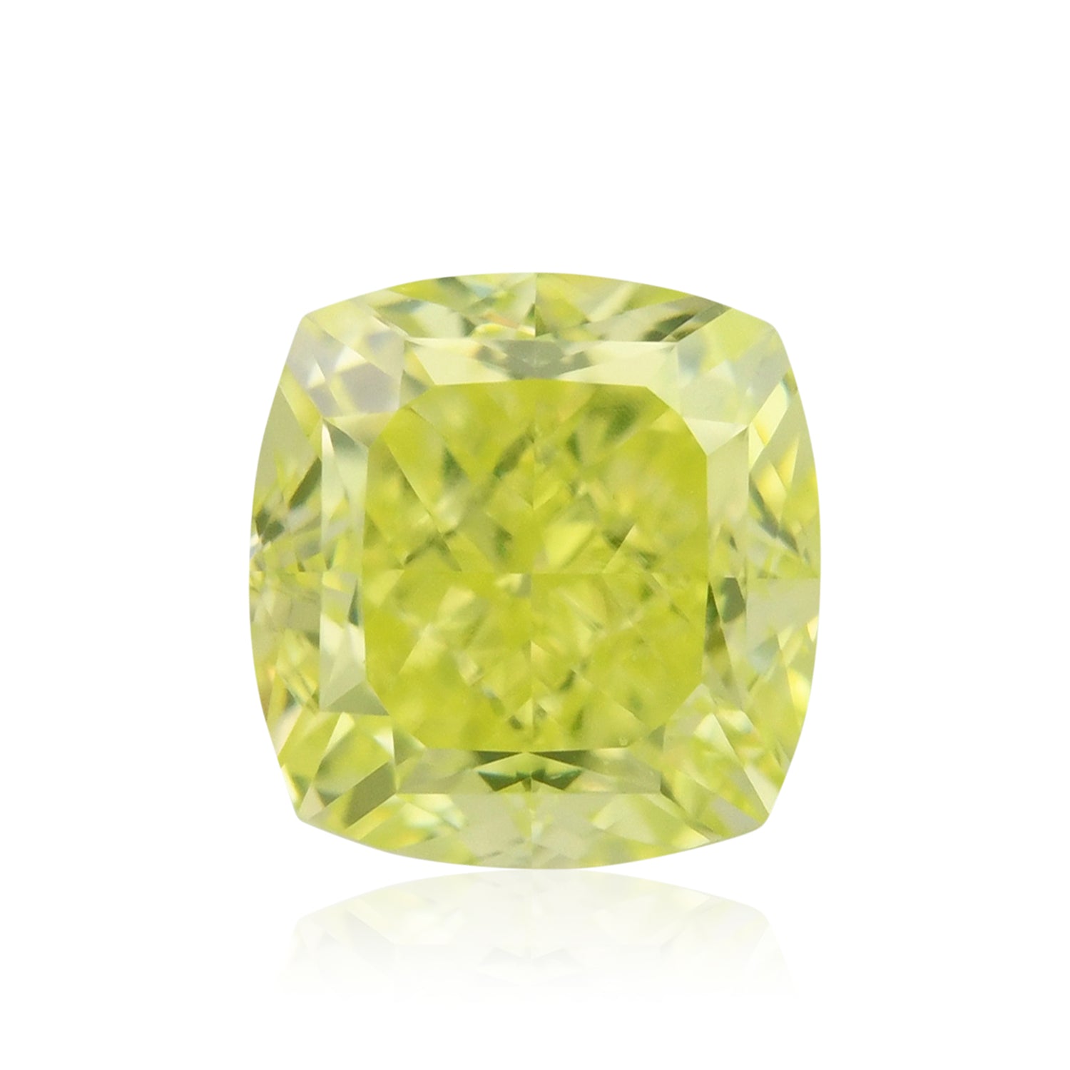 0.55 Carat Fancy Intense Green Yellow Cushion Diamond VS1 GIA