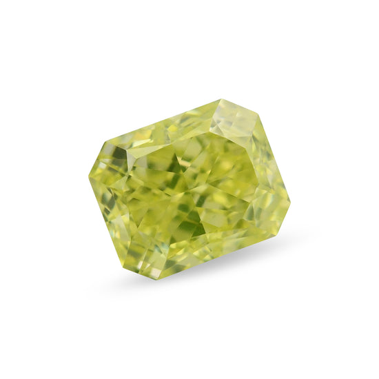 0.54 Carat Fancy Greenish Yellow Radiant Diamond VS1 GIA