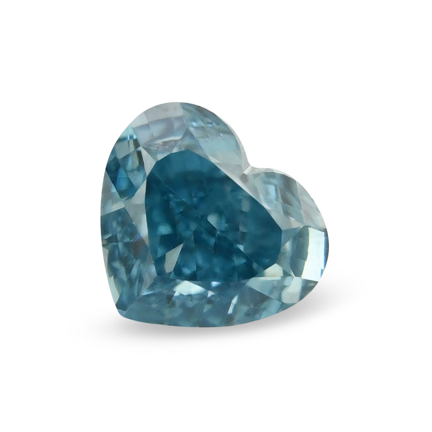 0.18 Carat Fancy Vivid Green Blue Heart Diamond SI1 GIA