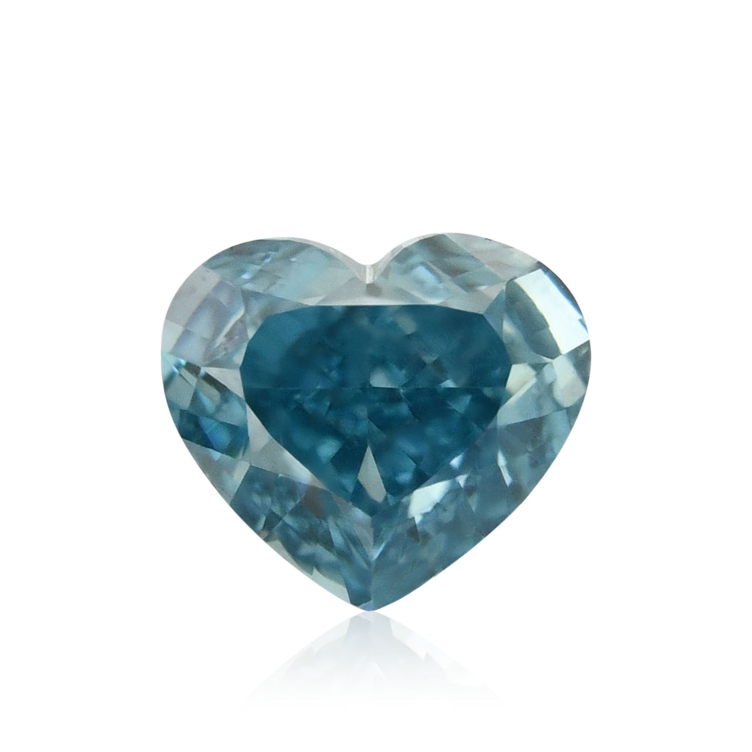 0.18 Carat Fancy Vivid Green Blue Heart Diamond SI1 GIA