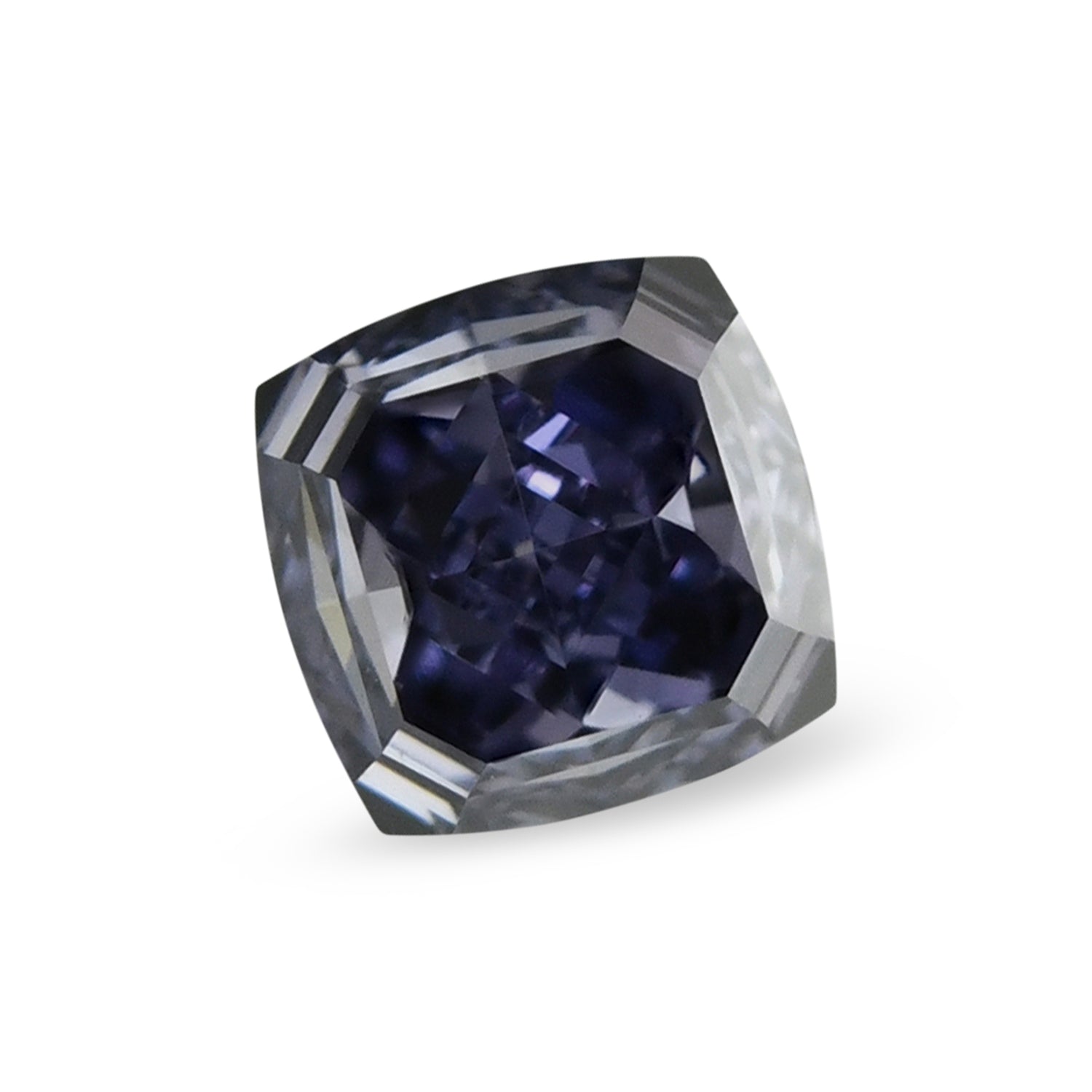 0.21 Carat Fancy Dark Gray Violet Cushion Argyle Diamond VS2 GIA