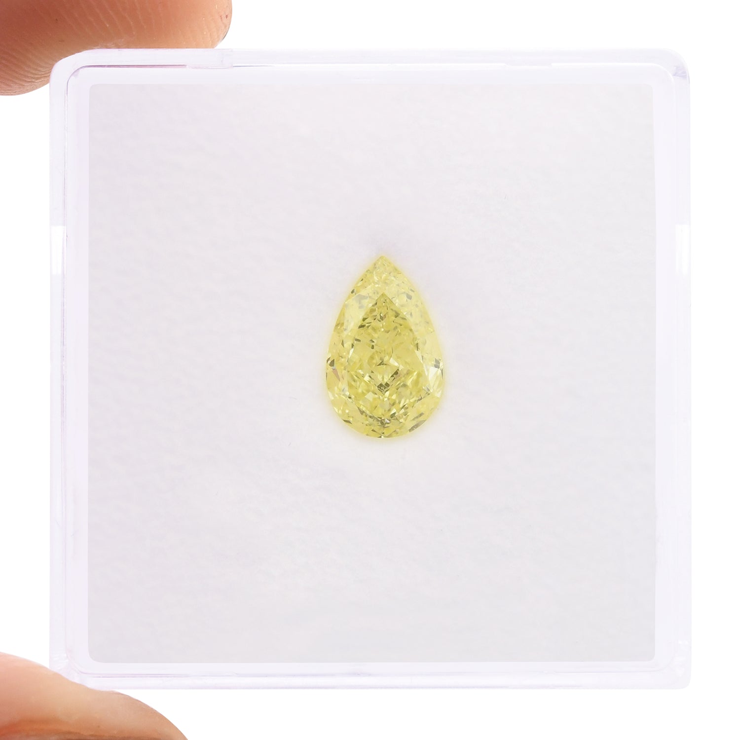 1.02 Carat Fancy Light Yellow Pear Diamond IF GIA