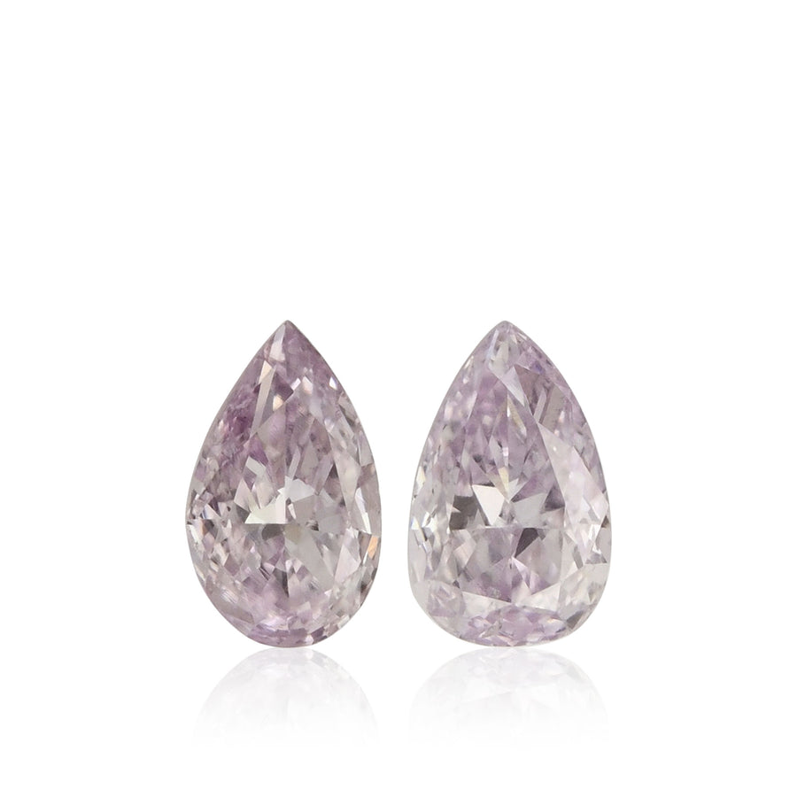 Diamanti a Pera Fantasia Purpureo Rosato SI2 da 0.36 Carati