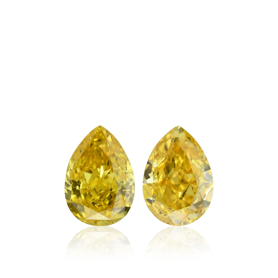 Diamanti a pera 0,64 carati Fancy Vivid Orangy Yellow SI1
