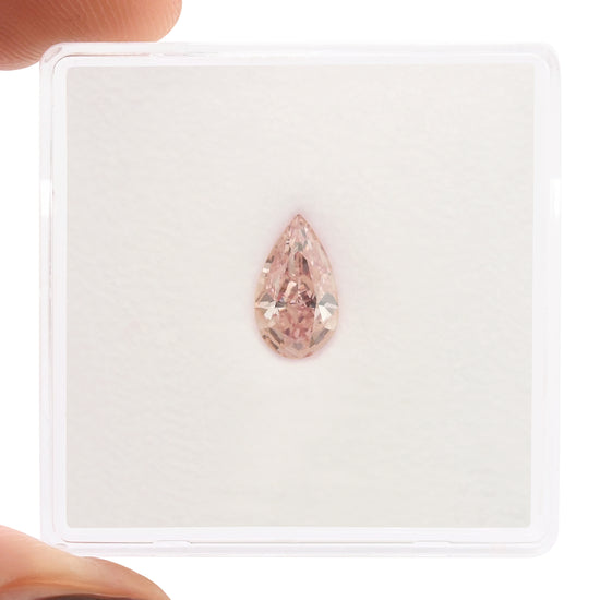 0.62 Carat Fancy Intense Pink Pear Diamond VS2 GIA