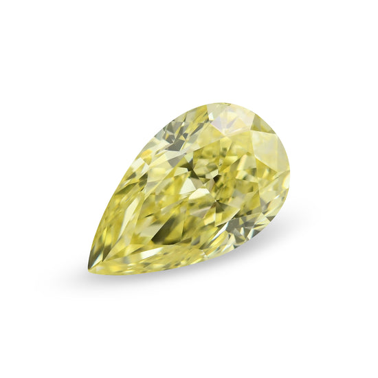 0.78 Carat Fancy Intense Yellow Pear Diamond VS2 GIA