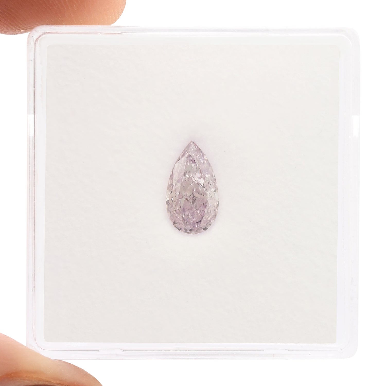 0.73 Carat Fancy Pink Purple Pear Diamond SI2 GIA