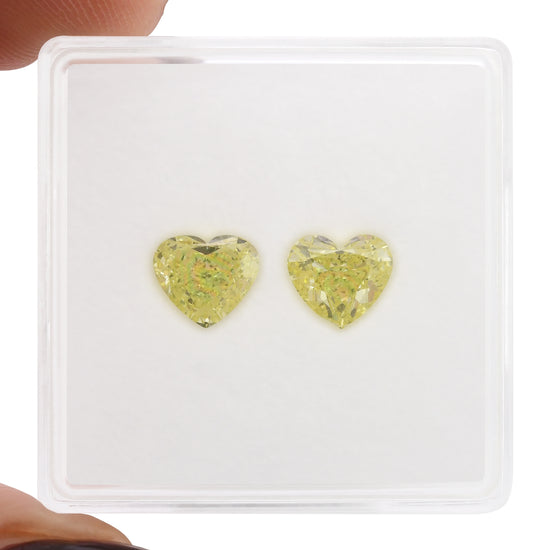 1.70 Carat Fancy Yellow Heart Diamonds VS2