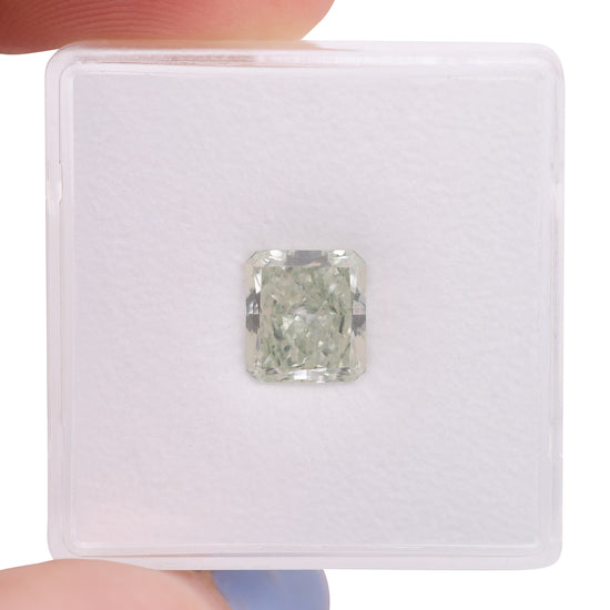 1.68 Carat Fancy Green Radiant Diamond SI2 GIA