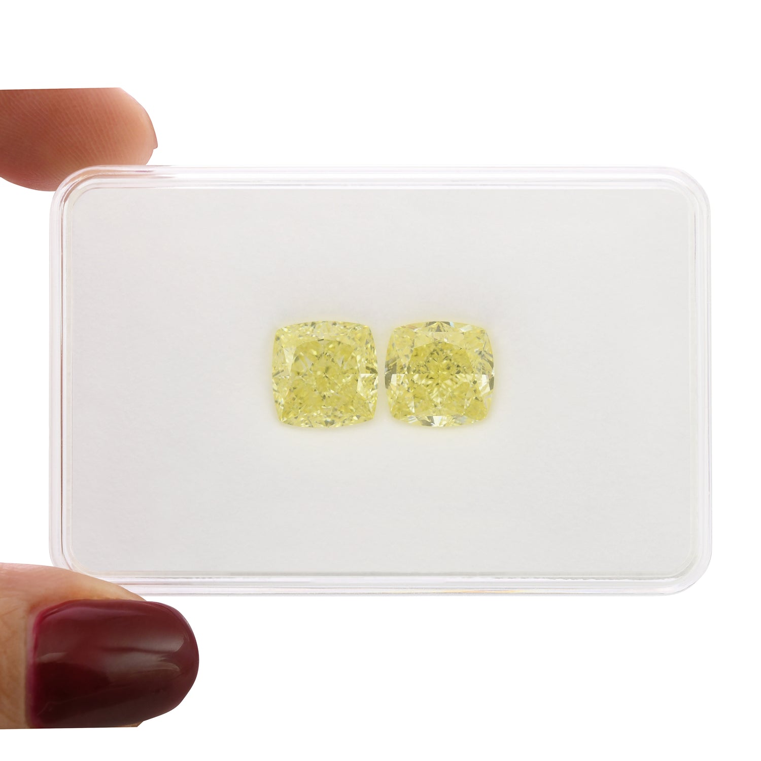 10.08 Carat Fancy Light Yellow Cushion Diamonds VS1