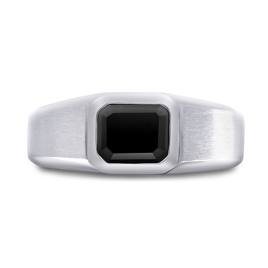 Herrenring mit natürlichem, ausgefallenem schwarzem Smaragd