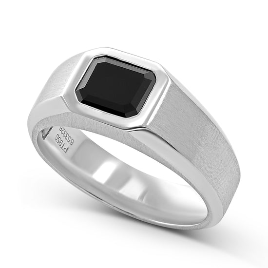 Natural Fancy Black Emerald Men's Ring