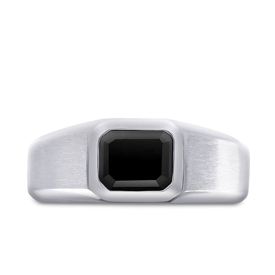 Natural Fancy Black Emerald Men's Ring